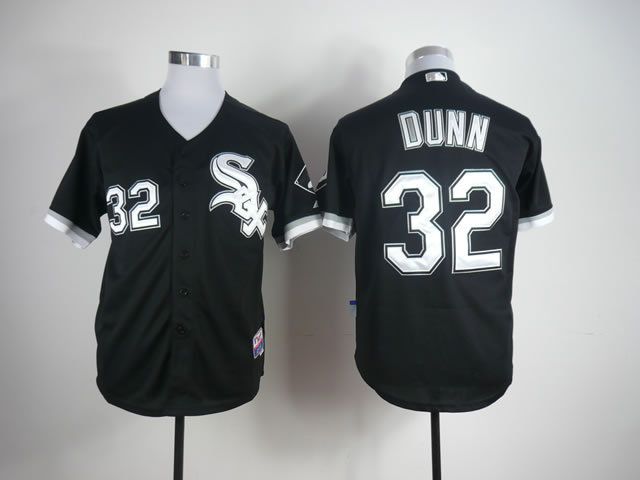 Men Chicago White Sox #32 Dunn Black MLB Jerseys